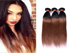 Colored Brazilian Human Hair 3 Bundles Straight T1B 30 Auburn Brown Ombre Virgin Hair Weave Cheap Brazilian Virgin Human Hair Exte4801571