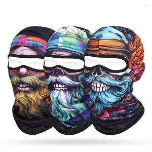 Bandanas Multifunctional Headgear Fashion Beard Skull 3D Print Balaclava Outdoor Men Full Face Scarf Cap Dry Quick Elastic Women Headwear