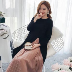 Dresses Autumn Maternity Lactation Dress Longsleeved Nursing Clothes Chiffon Stitched Postpartum Women Breastfeeding Dress