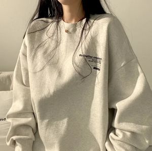 Oversized hoodie feminino moletom manga longa hoodies casual carta impressão solta pullovers harajuku moletom feminino ins 240219