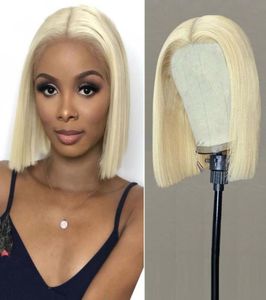 613 Blonde Bob Wig Maxine 613 Blonde Lace Front Wig Short Bob Human Hair Rigs for Women 150 Lace73853928999352