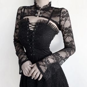 Klänning kvinnor gotisk sexig spaghetti rem svar