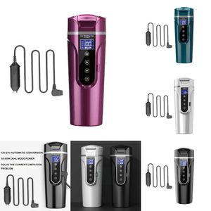 Neue Tragbare Heizung Tasse Edelstahl Wasser Wärmer Becher Auto Flasche 12V 24V Wasserkocher Kaffee Temperatur LCD Display kett Y6d1