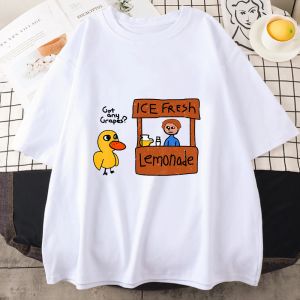 T-shirt ördek şarkısı herhangi bir üzüm var teeshirt kadın yaz vintage gömlek karikatür sevimli stil üstleri büyük boyutlu rahat özel kıyafetler