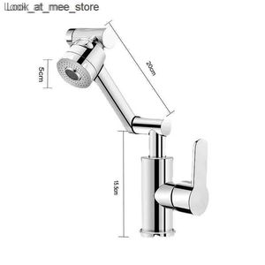 Zlew łazienki krany zlewozmywakowe kran 1080 stopnia obrotowy gorący i zimny rozpryskiwanie stopu alkalicznego mieszanego pojedynczego uchwytu Q240305