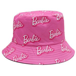 Büyük kızlar mektup nakış şapkaları gençler çocuklar Barbie balıkçı şapkası yaz çocukları güneş kremi şapkaları plaj vizör kapağı fit 5-16years189e