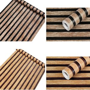 10mx45cm Wood Grain Background Wall Self-adhesive Wallpaper Desk Cabinet Furniture Renovation PVC Waterproof Stickers 240304