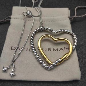 Heart Pendant Designer DY Necklace for Women Mens Couples Necklaces Christmas Retro Madison Link Chain Necklace Silver Party High Quality Jewelry Wedding Gift