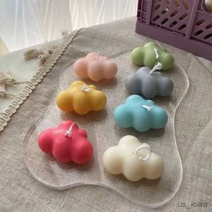 Ljus 3st/set 3D Cloud Candle Silicone mögel handgjorda chokladisskakor Bakningssats Diy Aromaterapi Gips Harts Tvåltillverkningsverktyg