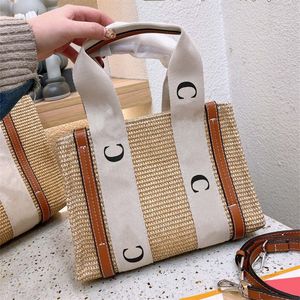 Frau Stroh Umhängetaschen Designer Tasche Leinwand Handtasche Umhängetasche Mode Reise Strand Totes Druck Buchstaben 2024