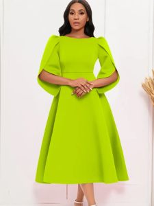 ドレスレディース春秋のアラインドレスアフリカの花びらスリーブロングドレス2023新しいファッションイブニングパーティーハイウエストローブ特大ドレス