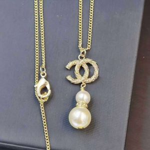 Designers Channeles gourd pearl necklace Rhinestone pendant classic color collarbone chain