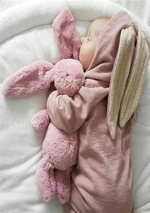 Vinter Rompers Warm Rabbit Ear Baby Romper Fleece Jumpsuit Snow Wear Snowsuit Söt spädbarnskläder Nyfödda pojkar GRISL KLÄDER LJ205852722