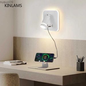Wall Lamp USB Mobile Phone Rechargeable Wall Lamp Creative Spotlight Touch Type-C Wall Lamp Simple Bedside Reading Wall Light Hotel Lamp