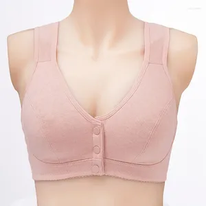 BRAS w średnim wieku i starsza bielizna duży rozmiar No Underwire Bra Mother Vit Nić przednie otwarte przycisk