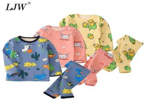 Barn039s pajamas barn tecknad tryck pyjamas set baby pojkar lång ärm pyjamas barn pijama infantil flickor natt slitage250a8518216