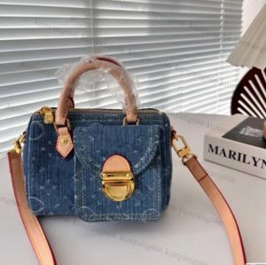 Hastighetsdesigner crossbody glidande väskor handväskor kvinnor skjuter messenger lady cross body axel kudde påse äkta läder denim tasche 16cm