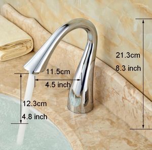 Bathroom Sink Faucets Vidric Deck Mount Widespread 3 Holes Basin Vessel Faucet Dual Knob Mixer Taps Chrome Finish