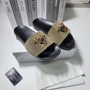 Luxurys Designer-Hausschuhe Neue Modeklassiker PALAZZO-Sandale Freizeitschuh Mule Herren-Damen-Sandale Sliders Metall-Logo-Slipper Sommerplattform flach Slide Großhandel