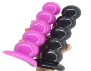 Massage 5 Farben Großer Dildo Starke Saugperlen Analdildo Box Verpackt Butt Plug Ball Analplug Sexspielzeug für Frauen Männer Erwachsene Produc3346955