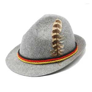 Basker Feather Oktoberfest Jazz Hat For Women Western Model Show Wedding Party Poshoot Supplies Dropship