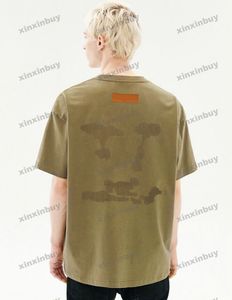 Xinxinbuy Men Designer Tee T Shirt 2024 Paris Letter Embroideryパターン