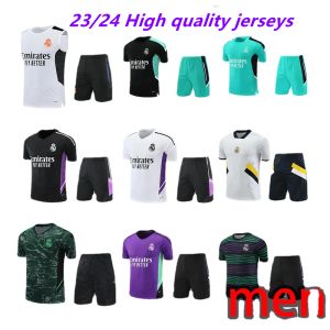22 23 24 레알 마드리드 스포츠웨어 축구 셔츠 레알 마드리드 훈련 셔츠 2023 2024 짧은 슬리브 슈트 스포츠웨어 남자 티셔츠 S-2xl