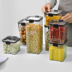 Storage Bottles Grain Organizer With Lid Plastic Seasoning Jars Moisture-Proof Thickened Sealed Tank Household Kitchen Tools