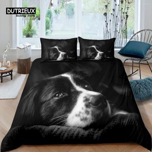 Conjuntos de cama Home Living Luxury 3D Dog Set Confortável Capa de Edredão Crianças Rainha e Rei UE / EUA / AU / Reino Unido Tamanho