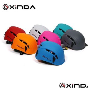 Skates Helmets Xinda Outdoor Rock Climbing Helmet Speleology Mountain Rescue Equipment To Expand Safety Caving Work Drop Delivery Dhedv