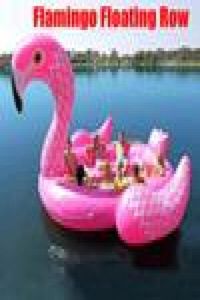 6-8 Personlig enorm flamingo pool float jätte uppblåsbar enhörning pooltillbehör för fest flytande bröllop strandbåt utomhus leksak9448157