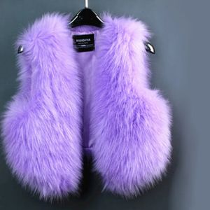 Fur DANKEYISI Women Jacket Women's Thick Fur Coat FAKE Fox Fur Jacket Environmental Faux Fur Coat Round Neck Warm Waistcoat Fur Vest