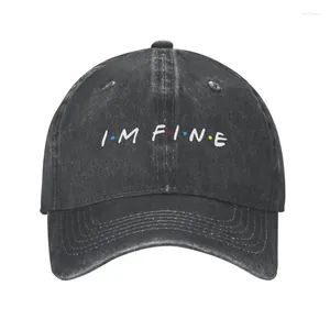 Caps de bola Caps de algodão personalizada programa de TV Friends Quote Funny Baseball Cap Sports Men Feminino Ajuste I'm Fine Dadd Hat Spring Spring