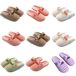 Summer new product slippers designer for women shoes green white pink orange Baotou Flat Bottom Bow slipper sandals fashion-015 womens flat slides GAI shoes XJ