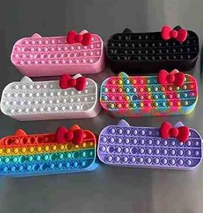 Brinquedos Moedas Bolsa Lápis Caso Festa Favor Colorido Push Bubble Sensory Squishy Stress Reliever Autismo Precisa Anti-stress Rainbowa56a339255349