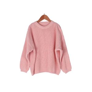 Cardigans Pink Heavyweight Thick Round Neck Pullover Sweater Loose Laydown Knitted Sweater Autumn Winter Men's and Women's