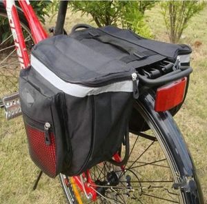 Borsa da sella per bicicletta da ciclismo nera impermeabile per esterni Borse da bici in PVC e nylon impermeabile doppio lato posteriore portapacchi Ba7765746