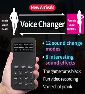 Canlı Web Yayını Ses Değiştirici Erkek - Kadın Mini Adaptör 8 Değiştirme Modları Mikrofon kılık değiştirici telefon oyunu ses dönüştürücü231Y6830891