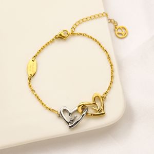 Luxury Heart shaped design Louiseities New Classic Style Bracelet Viutonities Chain Women Bangle 18K Rose Gold Plated Stainless steel Lovers Bangles 1724