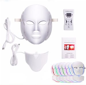 Косметологическое оборудование 7-цветный светодиодный светильник для терапии лица, косметический аппарат, маска для шеи с микротоком для отбеливания кожи, гидрофациальный аппарат, бытовой косметический инструмент