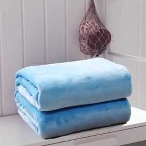 Winter Fuzzy Flannel Blanket Fluffy Warm Soft Sofa Cover Solid Color Durable Bedspread Coral Fleece Plush Blankets for Office