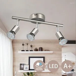 Luzes de teto 3 vias moderna ajustável luz de trilho GU10 Spotlight Bar Kitchen Lighting