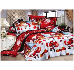 Christmas Home textile Cotton bedclothes highquality 4pc bedding set Color Red C10182505126
