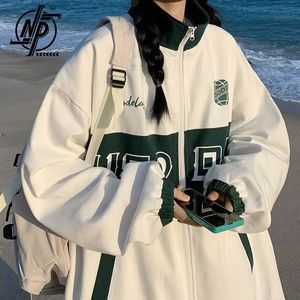 Sping Korean Fashion Varsity Kurtka mężczyźni Kobiety Patchwork Windbreaker Letter Drukuj płaszcze Fashion Color Block cienkie kurtki College 240304