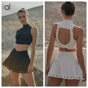 AL-088 Frauen Schönheit Zurück Hohl Fitness Kleidung Tennis Anzug Dreieck Loch Sport Weste Kreuz Taille Rock Yoga Kleidung