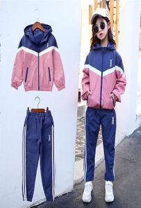 Zestawy odzieży dla dziewcząt Teenage Autumn Tracksuit Kids Plus Size Sportswear Girls Suit Costume Sports Suits 6 8 10 12 lat 274J4067221