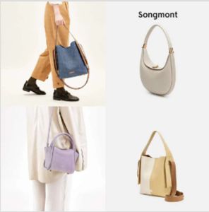 Songmont Bag Bucket Luna Designer Underarm Hobo Shoulder Luxury Large Tote Half Moon Leather Purse Clutch Shopping Basket CrossBody Song Handbag all match