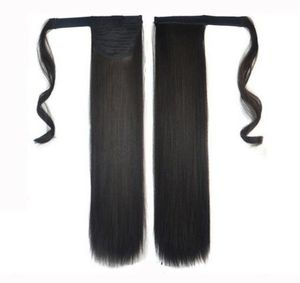 Evermagic cabelo humano rabo de cavalo envoltório clipe em extensões de cabelo humano em linha reta 1426 polegada cabelo remy brasileiro 100g por pacote 1373111