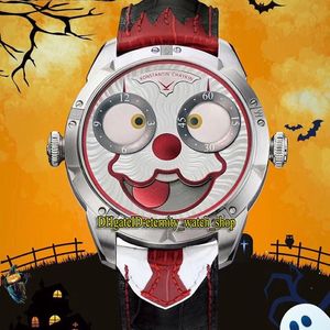 Tw v3s edição konstantin chaykin joker fase da lua mostrador branco nh35a relógio mecânico automático masculino gravata borboleta designer de couro 314v