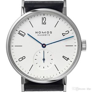 Nomos tittar på män och kvinnor minimalistisk design läder rem lady mode enkel kvarts vattenbeständig klocka258f